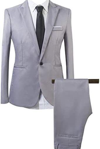 Mens Printed Casual Two Piece Sets Jackets One Button Slim Fit Shawl Collar Long Sleeve Blazers Trousers