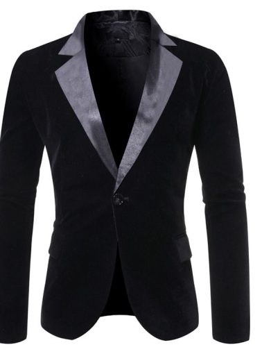 Men's Velvet Suit Jackets Fashion Single Row One Button Tuxedos The Groom Suits