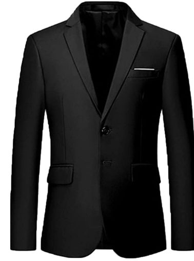 Men's Solid Color Casual Blazers Slim Fit Suit Collar Single Row Two Button Suit Jackets Groom Dress