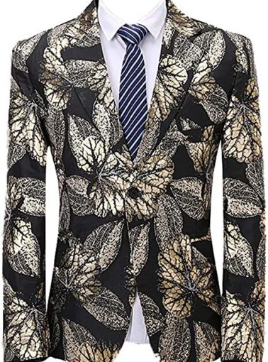 Men's Floral Dress Suits Premium Jacket One Button Luxury Embroidered Blazer Tux Banquet Wedding Coat